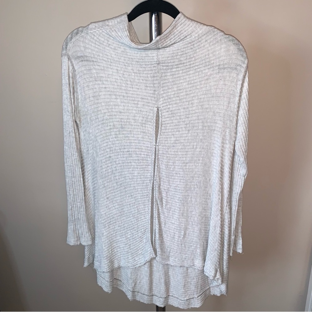 Free People Grey Sweater Ribbed - Picture 4 of 4